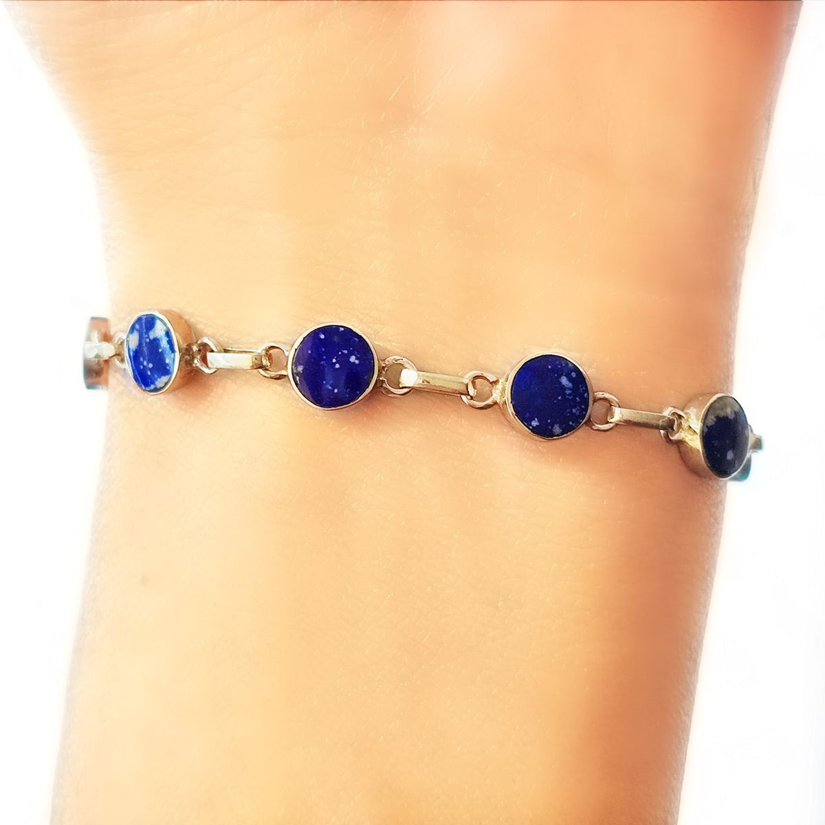 COGGIOLA - Pulsera Círculo Lapislázuli Plata Fina 950