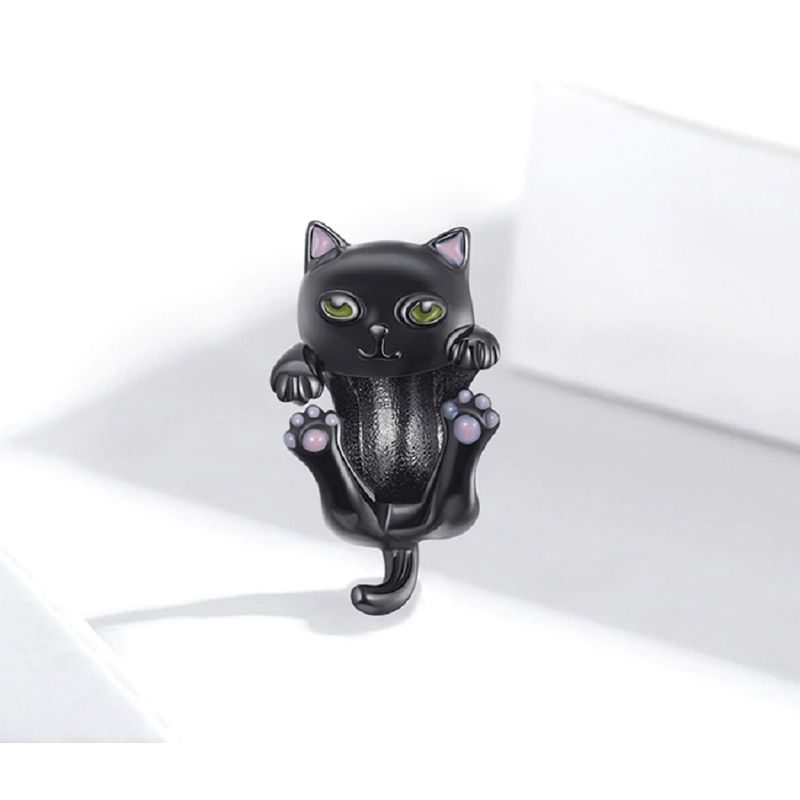 ELBAULDEJUMA - Charm dije abalorio gato gatito pulsera colgante plata 925