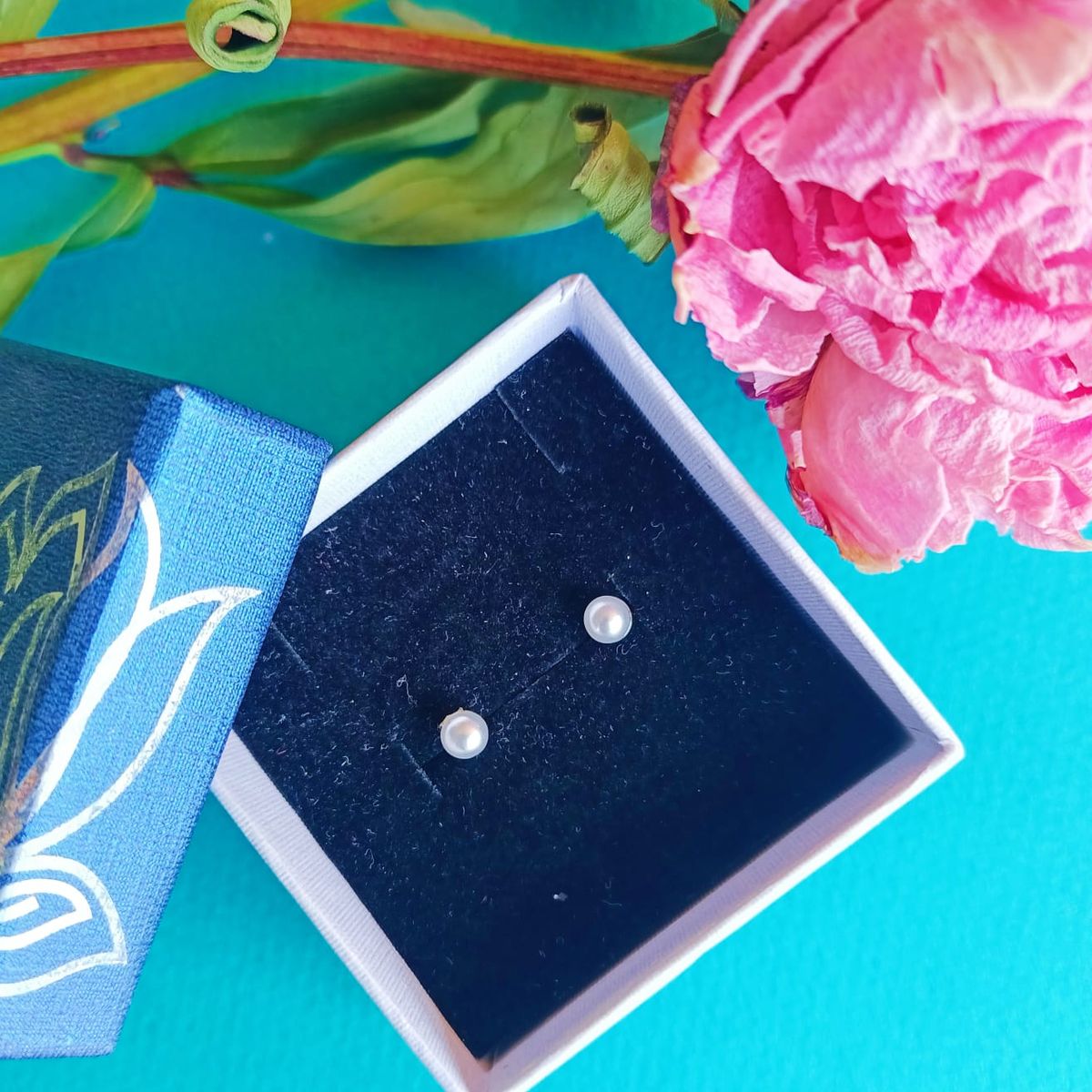 ELBAULDEJUMA - Pendientes Perlas Agua dulce 4mm cierre tuerca