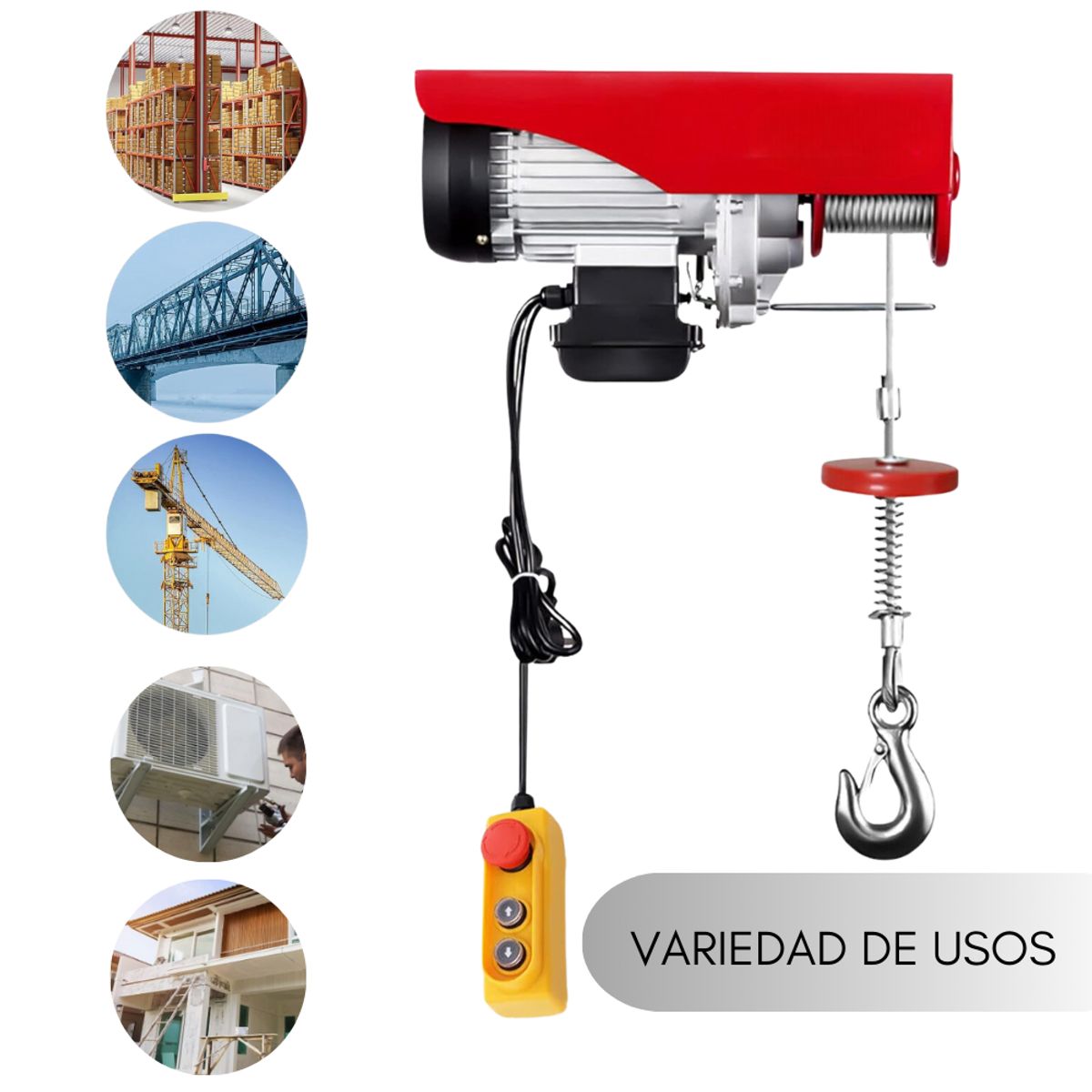 GENERICO - Tecle Electrico 1200kg Izaje O Levante 220v 1800w