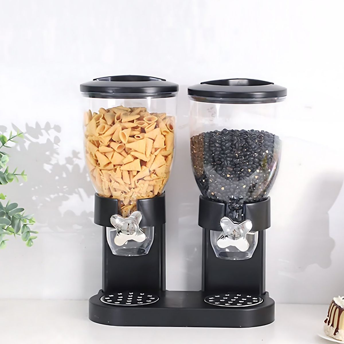 HOMESTAR - Dispensador Doble De Mesa Cereal Granos Dulces Frutos Secos 7L