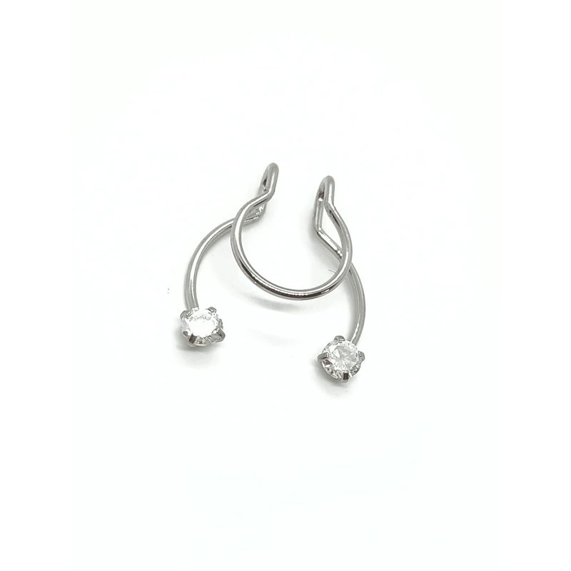 ELBAULDEJUMA - Piercing Zirconia Sin Hoyos Sin Perforación Tornasol Septum