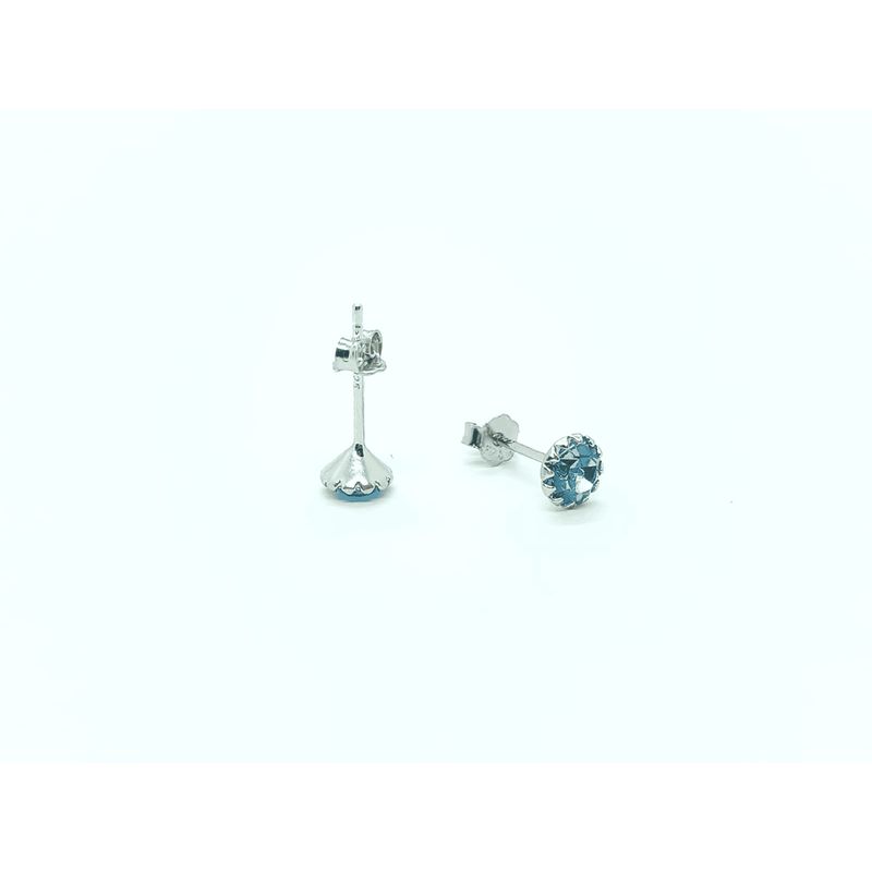 ELBAULDEJUMA - Pendientes Colores puntos De luz 5mm Plata fina ley S925