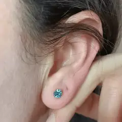 ELBAULDEJUMA - Pendientes Colores puntos De luz 5mm Plata fina ley S925