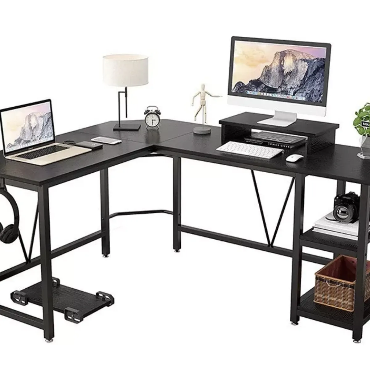 HOMER DESIGN - Escritorio Esquinero Metal Oficina 150x48x75cm En Forma L ZJ150-B…