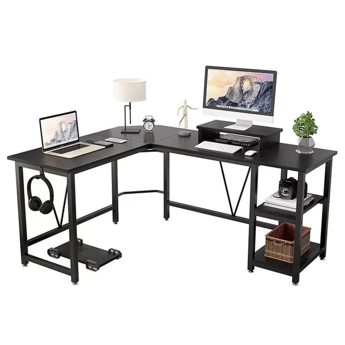 HOMER DESIGN - Escritorio Esquinero Metal Oficina 150x48x75cm En Forma L ZJ150-B…