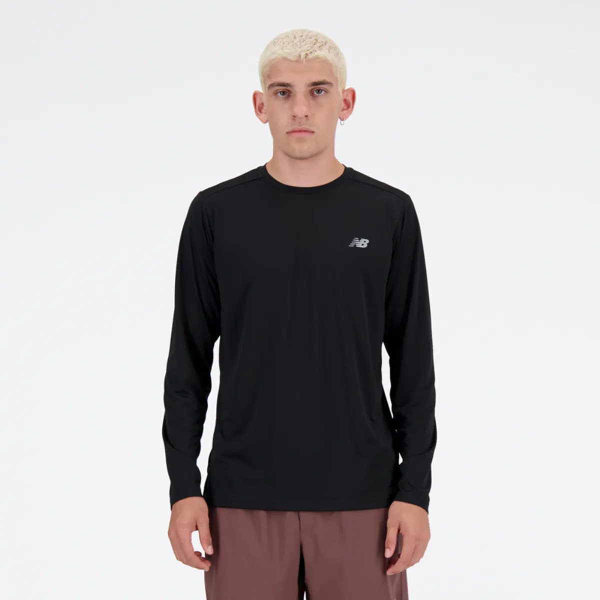 NEW BALANCE - Polera Manga Larga Hombre New Balance  Negro