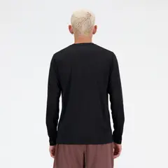 NEW BALANCE - Polera Manga Larga Hombre Negro