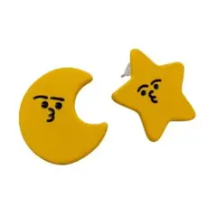 ELBAULDEJUMA - Aros luna estrella graciosos originales carita.-