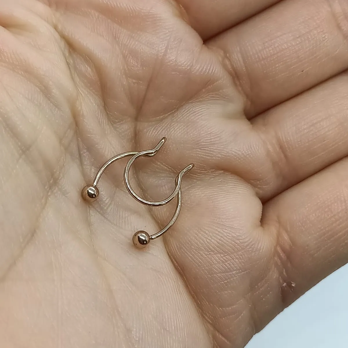 ELBAULDEJUMA - Piercing Nariz Labios Sin Hoyos Septum chapado oro rosa 14kl