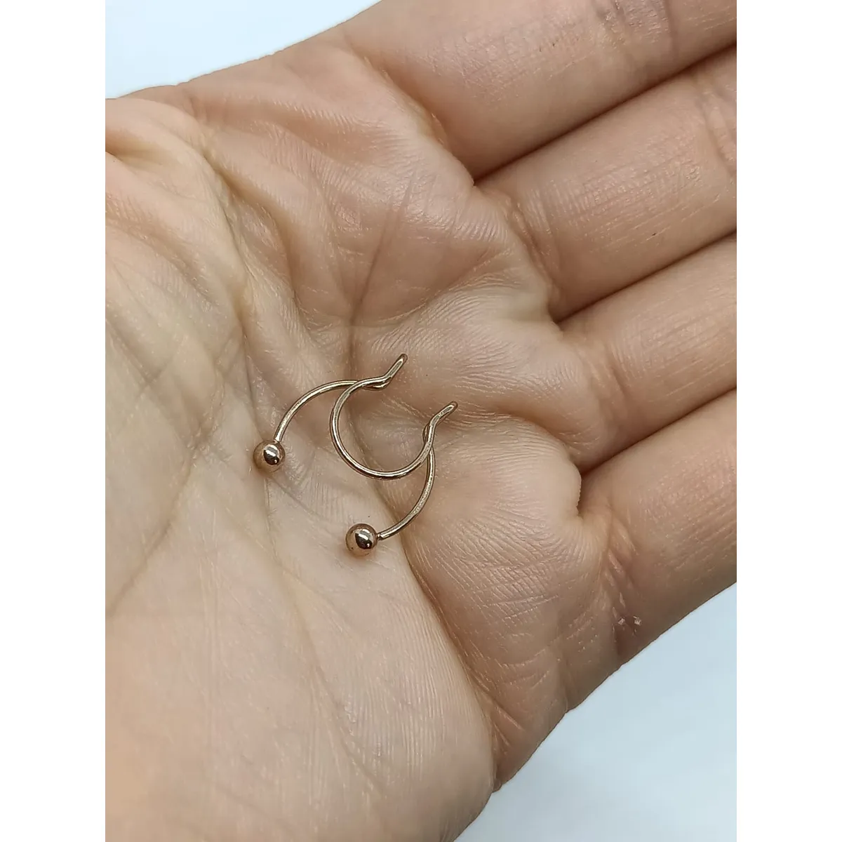 ELBAULDEJUMA - Piercing Nariz Labios Sin Hoyos Septum chapado oro rosa 14kl