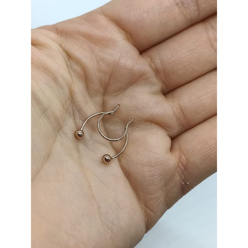 ELBAULDEJUMA - Piercing Nariz Labios Sin Hoyos Septum chapado oro rosa 14kl