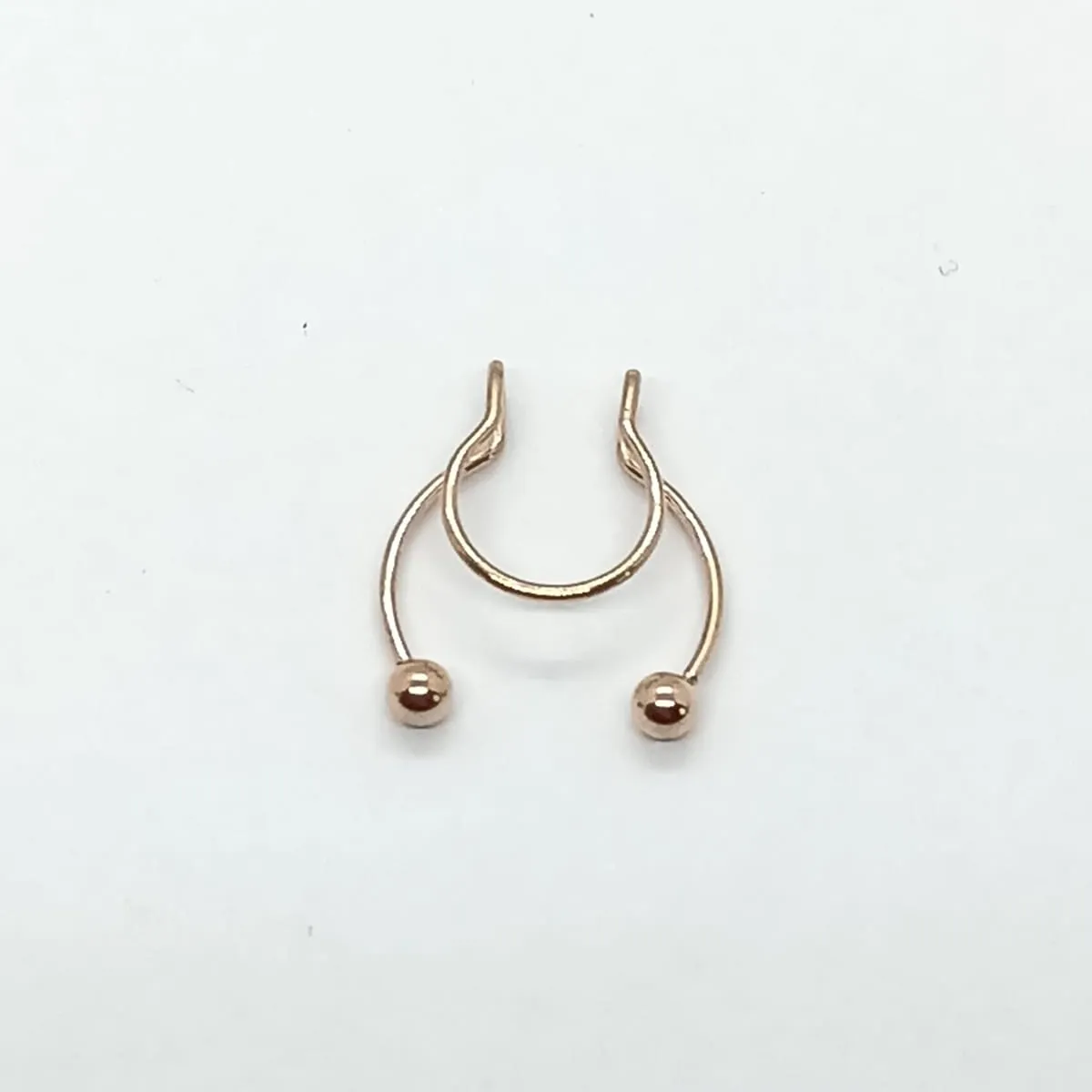 ELBAULDEJUMA - Piercing Nariz Labios Sin Hoyos Septum chapado oro rosa 14kl