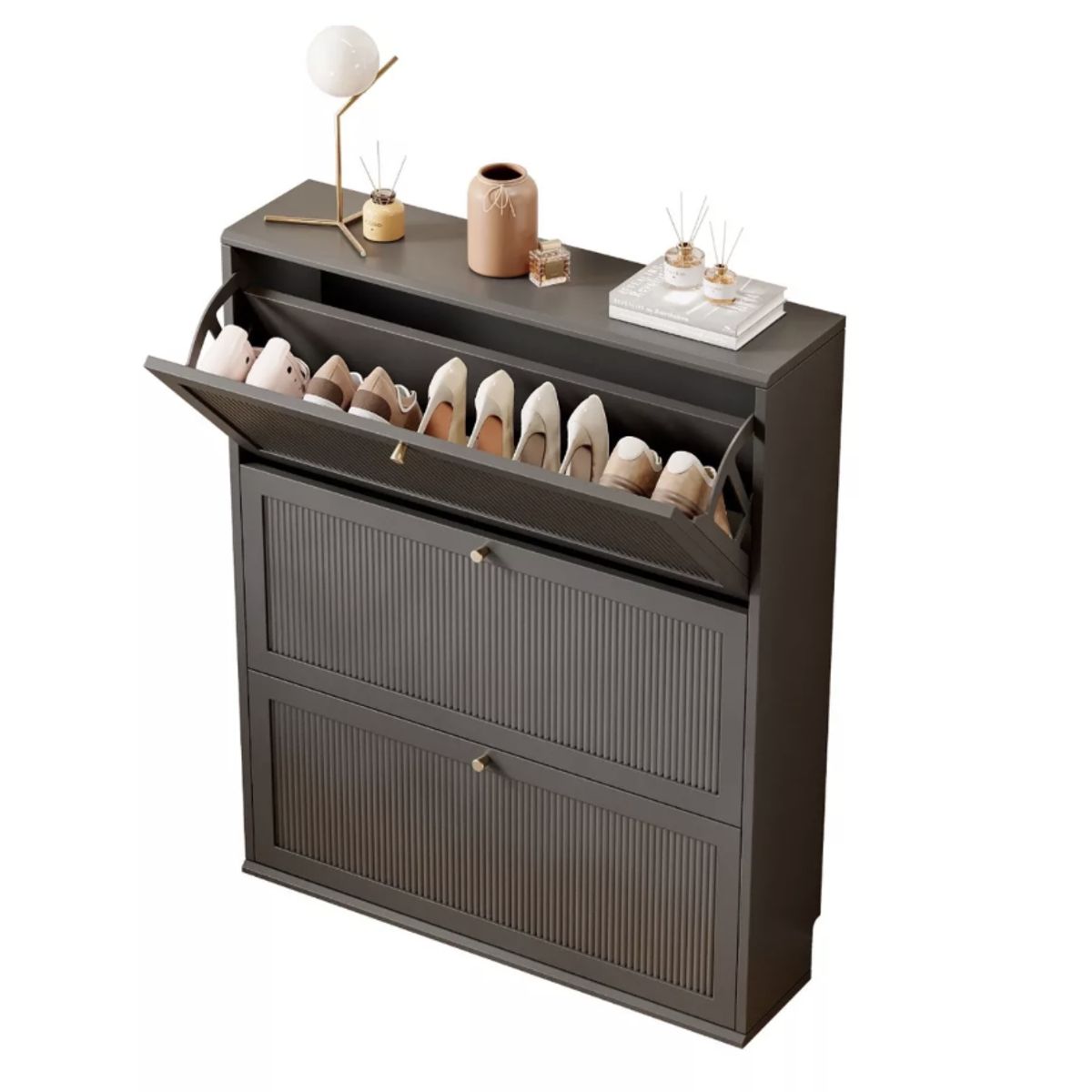 HOMER DESIGN - Zapatero Organizador Estante Zapato Hall Armario 114x80x18cm negro