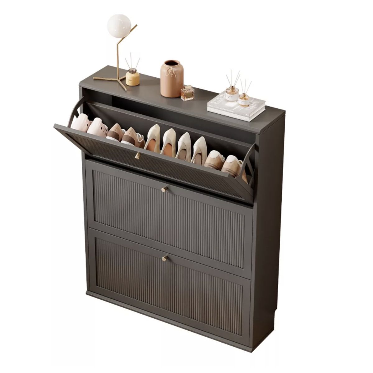 HOMER DESIGN - Zapatero Organizador Estante Zapato Hall Armario 114x80x18cm negro