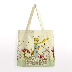 GENERICO - Bolsa Algodón Pequeña El Principito y el Zorro en el Jardín