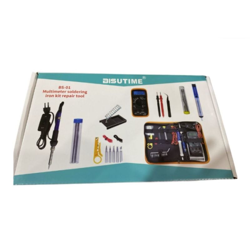GENERICO - Kit Soldador Eléctrico Cautín 220v 60w Regulable Multímetro