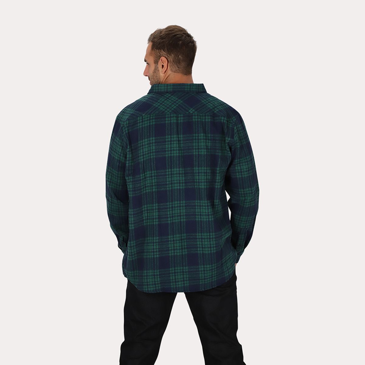 GANGSTER - Camisa ML Franela Evergreen Verde Gangster