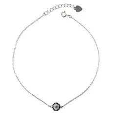 ANDREA COGGIOLA JOYAS - Tobillera Ojo Turco Circón Plata Fina 925
