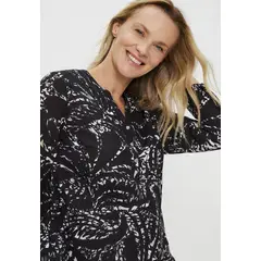 MA GRIFFE - Blusa Cuello Mao Estampada Negro Magriffe