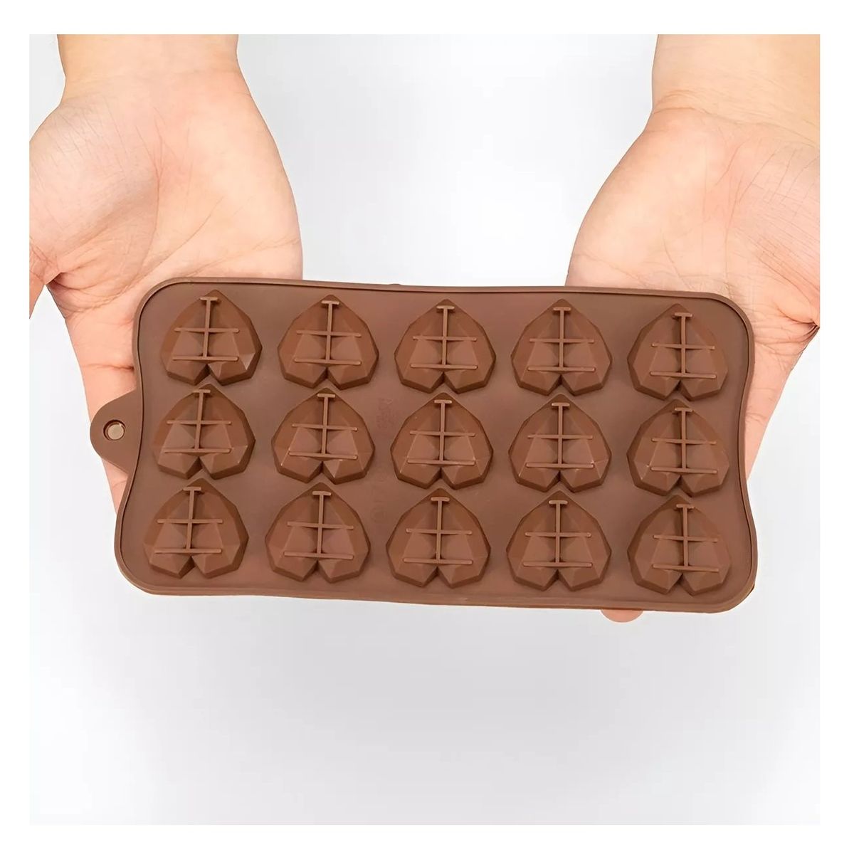 Pasteleria - 2 Moldes Mini Corazon Diamante Molde Corazón Geometrico 15