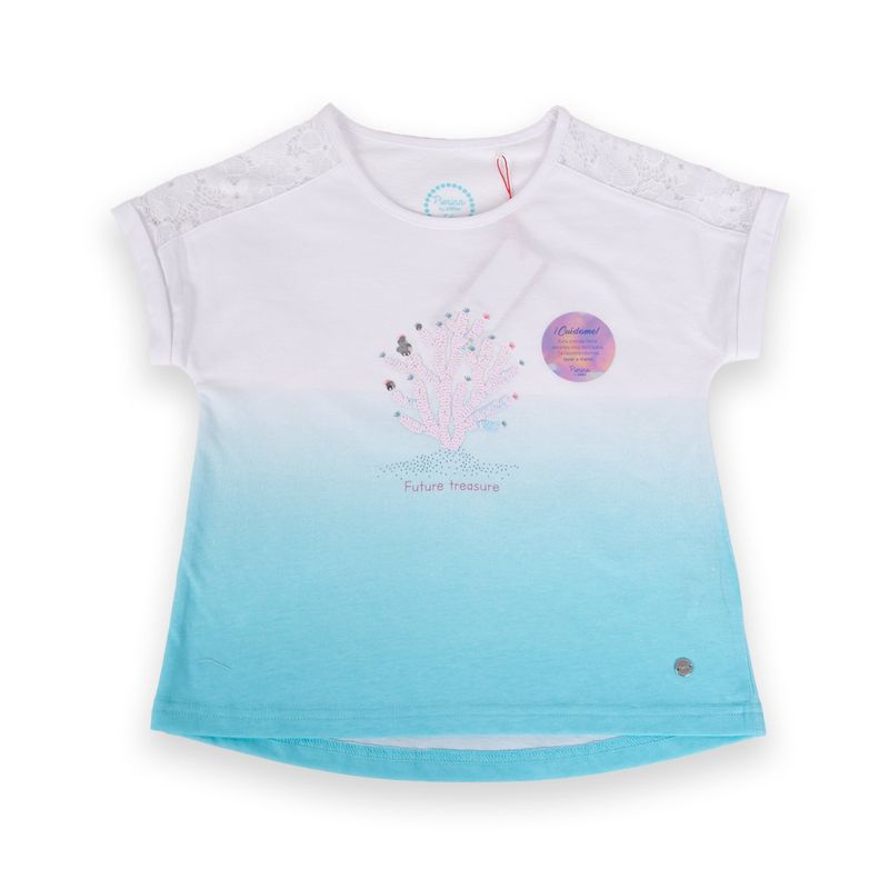 PILLIN - Polera Niña Turquesa Pillin PILLIN