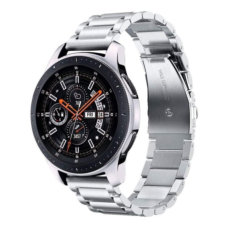 GENERICO - Correa Metálica Para Samsung/huawei/amazfit/garmin D 20mm - Plateado