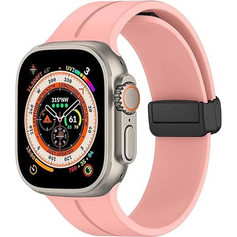 GENERICO - Correa Silicona Magnética Para Apple Watch Todos Los Modelos - Rosa