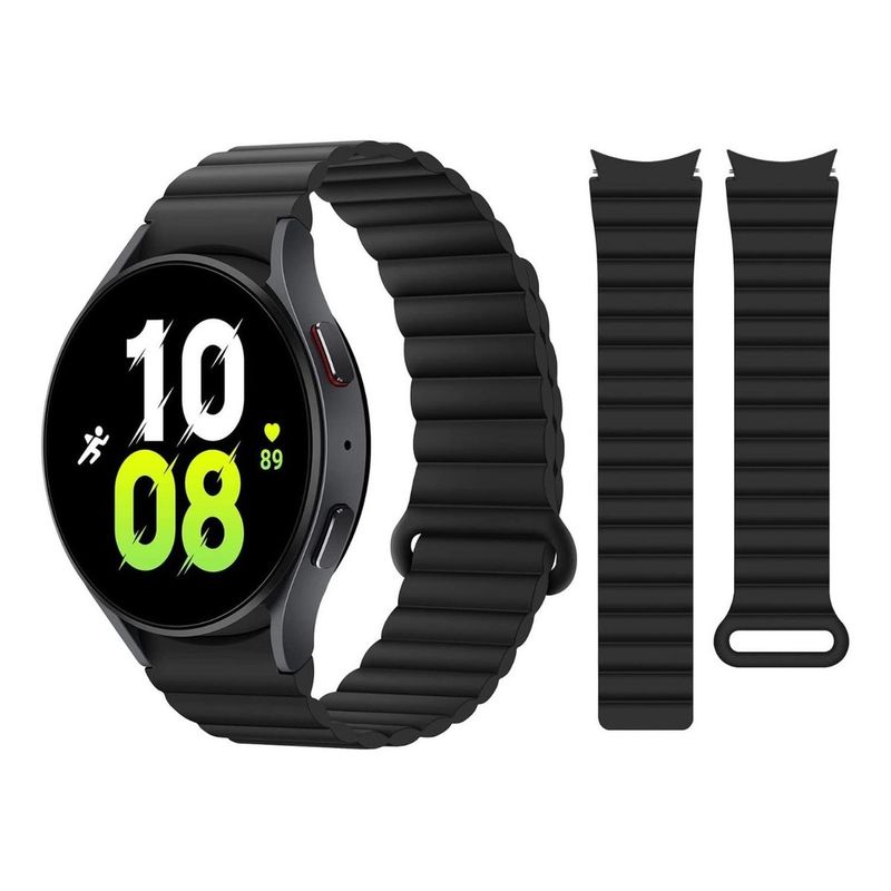 GENERICO - Correa Silicona Magnética Samsung Galaxy Watch 4/watch 5 - Negro