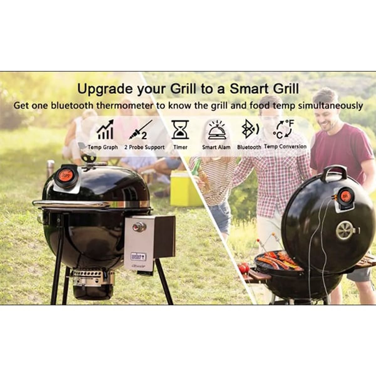 GENERICO - Termómetro Inalámbrico Para Parrillas Y Ahumadores