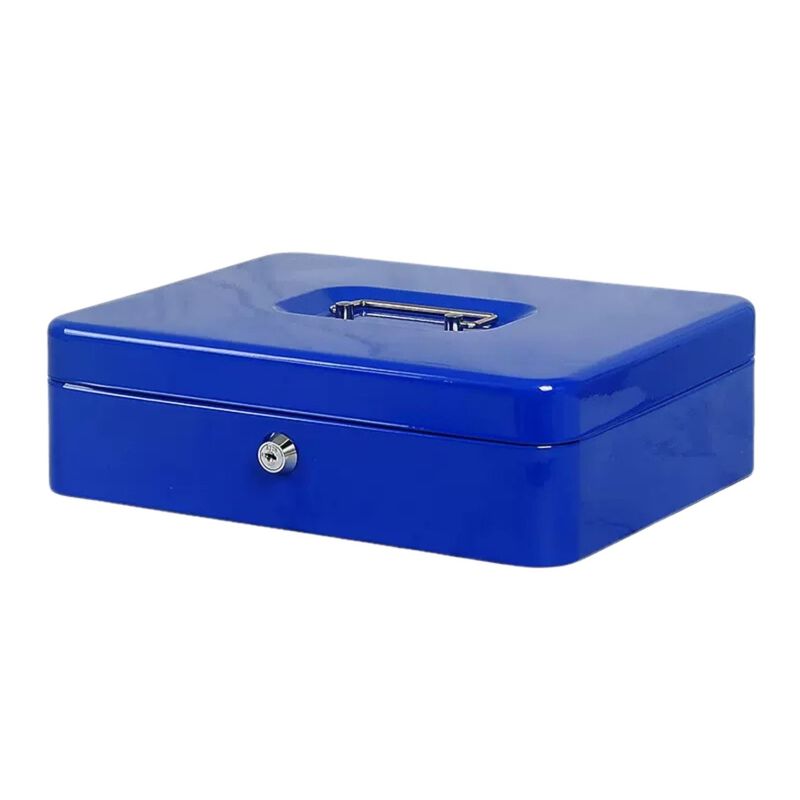 HOMESTAR - Caja Fuerte Metálica Para Dinero Seguridad Grande Azul 6L