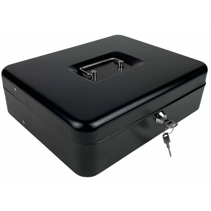 HOMESTAR - Caja Fuerte Metálica Para Dinero Seguridad Grande Negra 6L