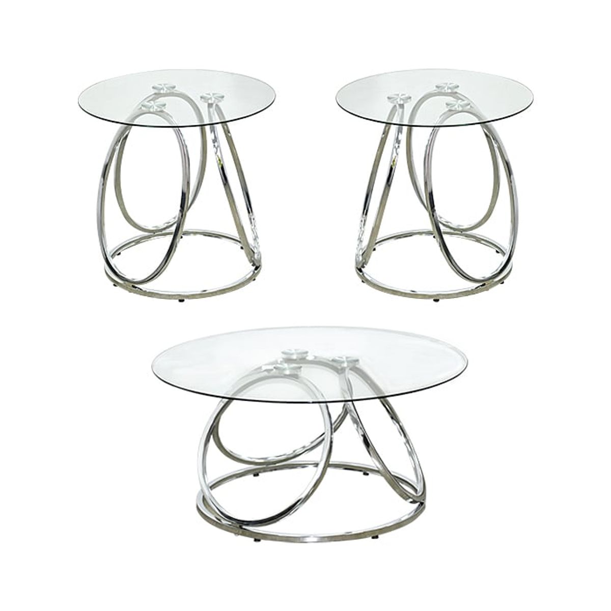 GENERICO - Mesa De Centro Chrome 3 Piezas