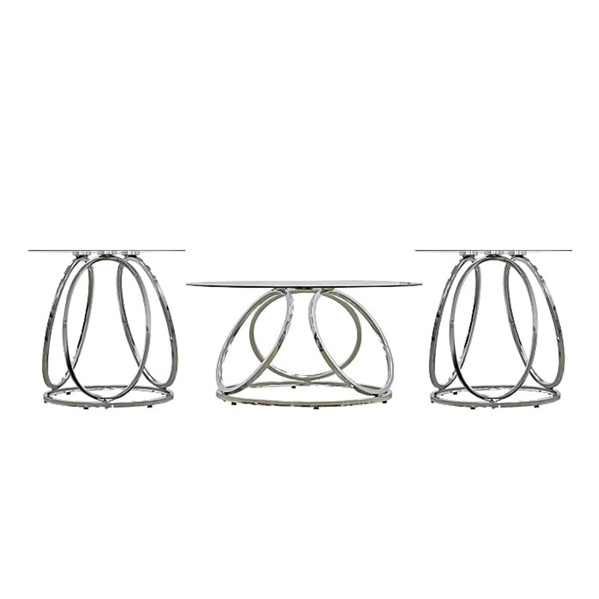 GENERICO - Mesa De Centro Chrome 3 Piezas