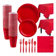 GENERICO - X20 Vajilla De Cumpleaños Servilleta Vaso Platos Desechables