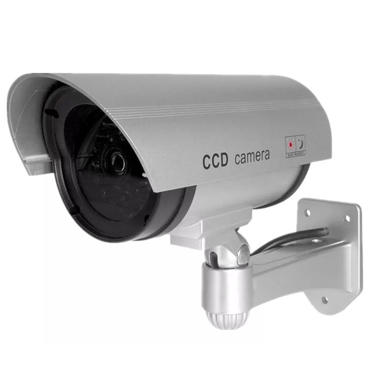 GENERICO - Camara Seguridad Falsa Exterior Con Luz Led Vigilancia