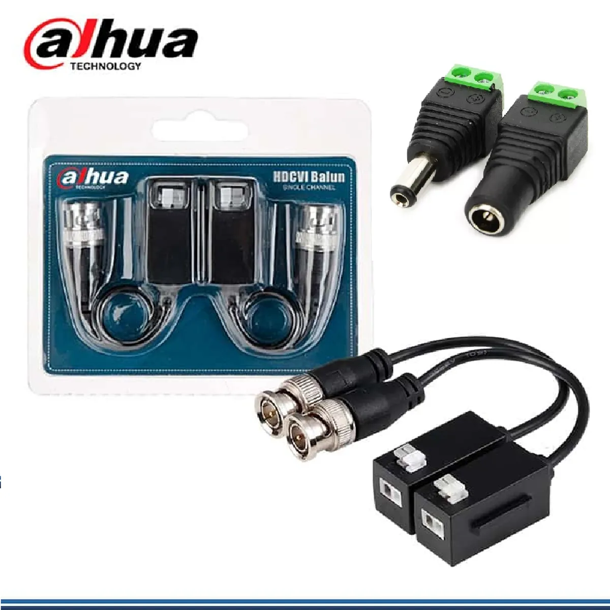 DAHUA - VIDEO BALUN PASIVO DAHUA+PAR DE CONECTOR DC HEMBRA -MACHO excelente calidad cctv