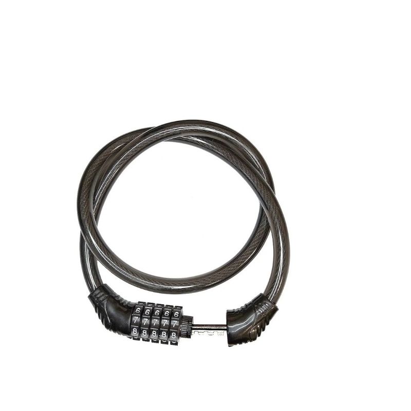 GENERICO - Candado Bicicleta 70 Cms 5 Digitos Black