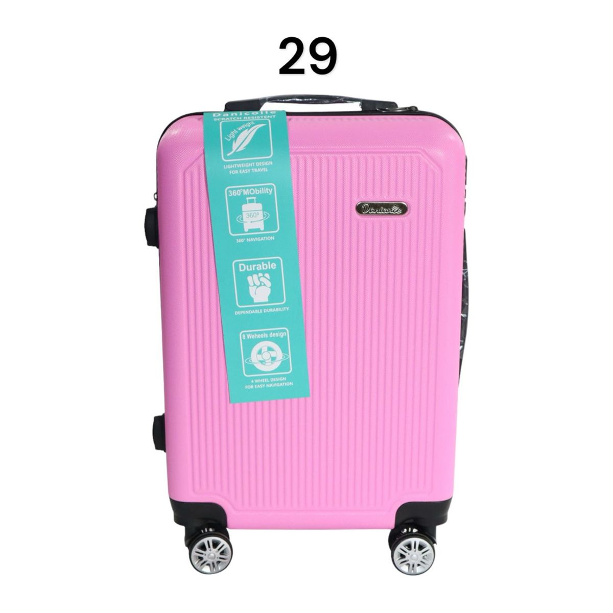 DINASTELLA - Maleta de Viaje Ruedas 360 y candado 25L Rigida ABS Danicolle Rosada