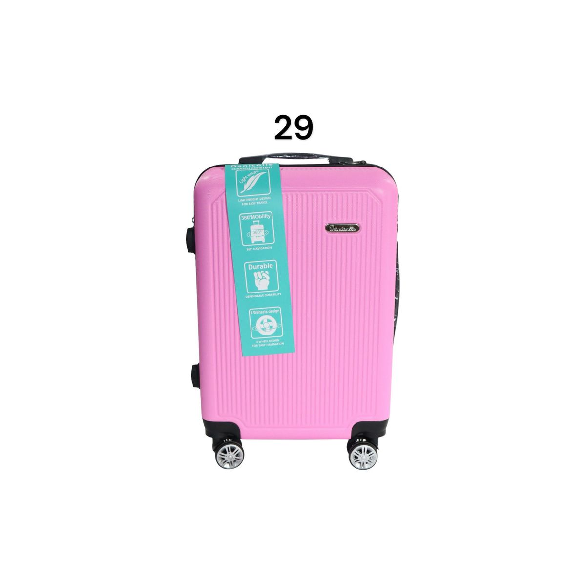 DINASTELLA - Maleta de Viaje Ruedas 360 y candado 25L Rigida ABS Danicolle Rosada