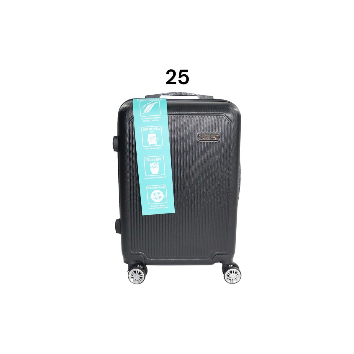 DINASTELLA - Maleta de Viaje Ruedas 360 y candado 25L Rigida ABS Danicolle Negra