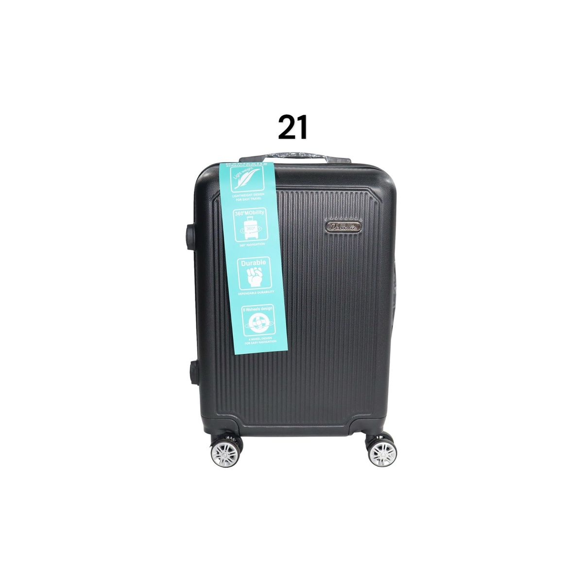 DINASTELLA - Maleta de Viaje Ruedas 360 y candado 21L Rigida ABS Danicolle Negra