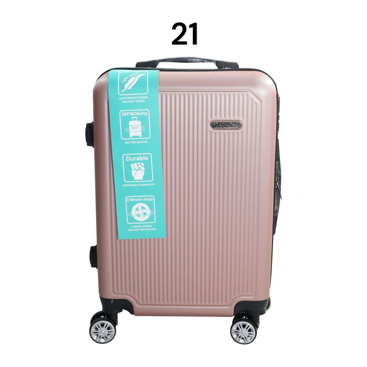 DINASTELLA - Maleta de Viaje Ruedas 360 y candado 21L Rigida ABS Danicolle Dorada