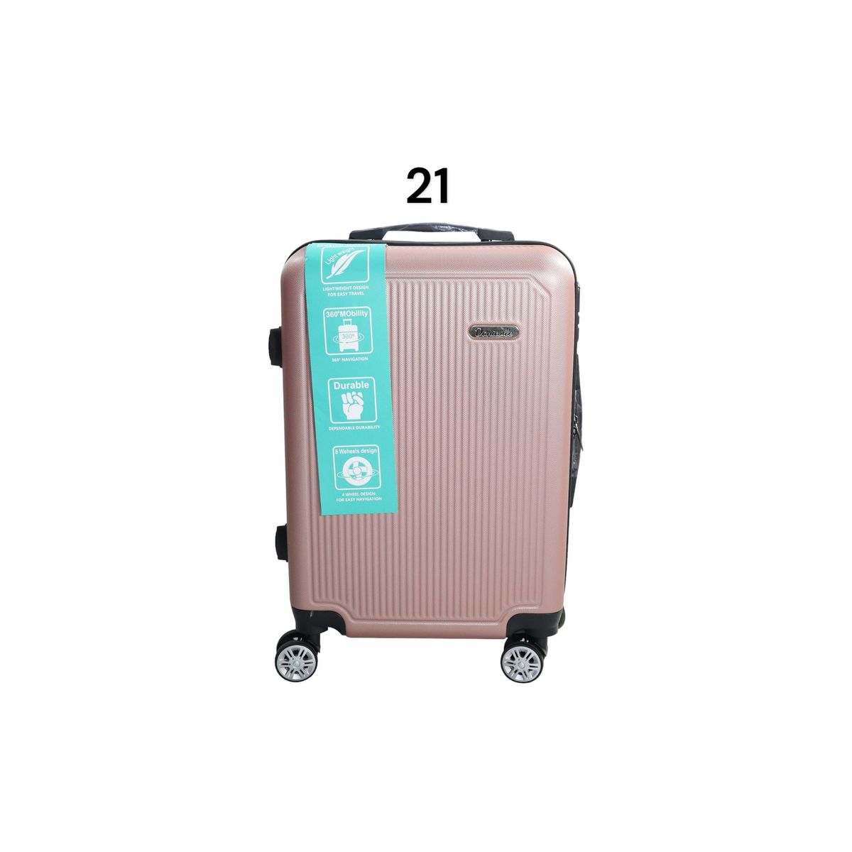 DINASTELLA - Maleta de Viaje Ruedas 360 y candado 21L Rigida ABS Danicolle Dorada