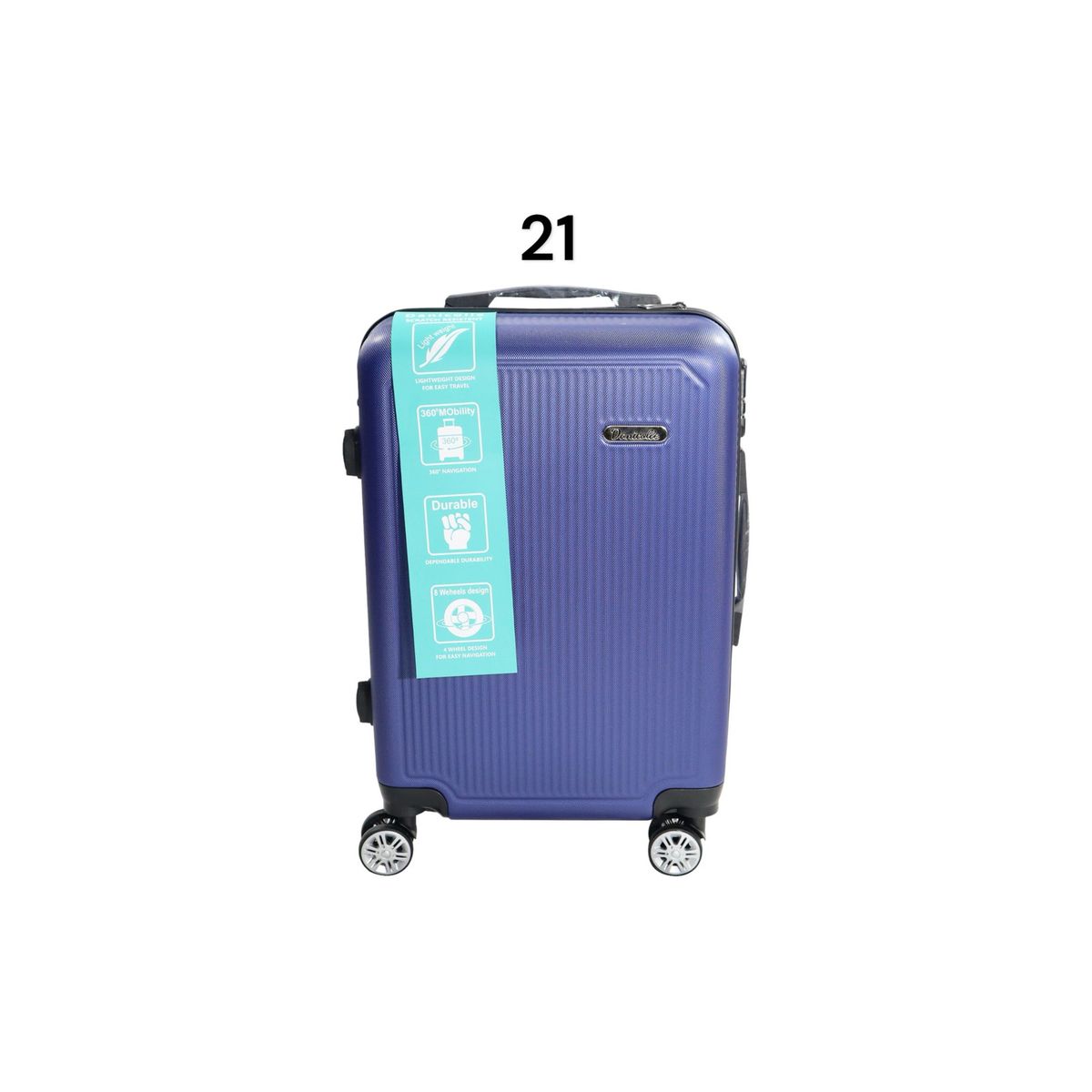 DINASTELLA - Maleta de Viaje con Ruedas 360 y candado 21L Rigida ABS Danicolle Azul