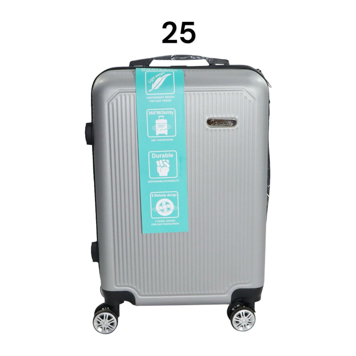 DINASTELLA - Maleta de Viaje con Ruedas 360 y candado 25L Rigida ABS Danicolle Gris