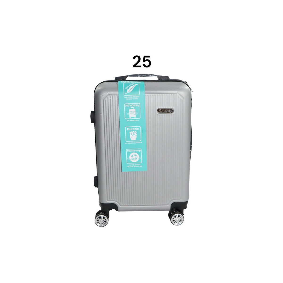 DINASTELLA - Maleta de Viaje con Ruedas 360 y candado 25L Rigida ABS Danicolle Gris