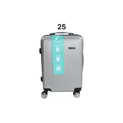 DINASTELLA - Maleta de Viaje con Ruedas 360 y candado 25L Rigida ABS Danicolle Gris-