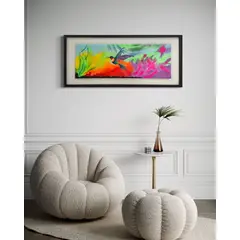 DEKAM DISEÑO - Cuadro Colibrí Colores Pintado a mano 146x66 cms