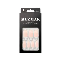 MUZMAK - - Uñas Press On Grevyi French Almond 36 U
